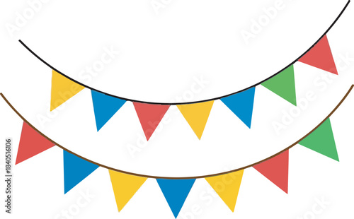 Festive Pennant Banner Decoration Vector Illustration