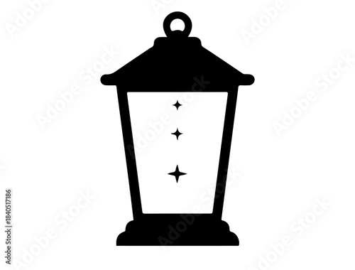 Twilight Lantern Shape image in silhouette white background.