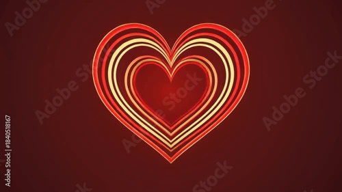 Red heart on a red background for a romantic Valentine greeting image