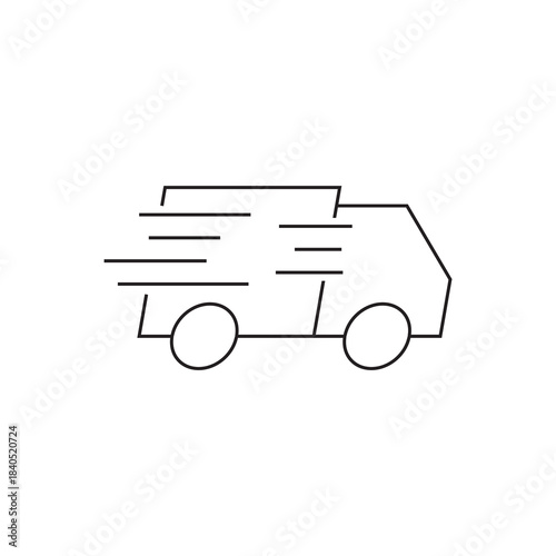Rapid Express Shipping Van Speed Line Icon