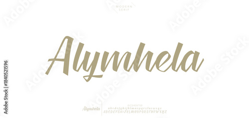 A bold yet elegant typeface with curvy strokes and graceful lines.