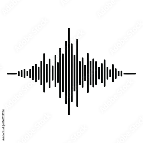 Abstract Sound Wave Audio Signal Graphic Design Element