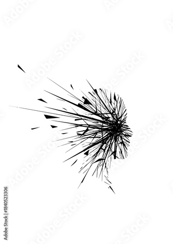 Mental Stress and Anxiety Silhouette: Shattered Lines and Emotional Pain Vector Concept