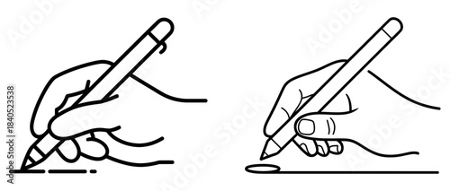 Ability to Write Correctly Thin Line Vector. Contour symbol representing Beautiful Handwriting, Signature, and Penmanship. Vector isolated outline drawing with an editable stroke.