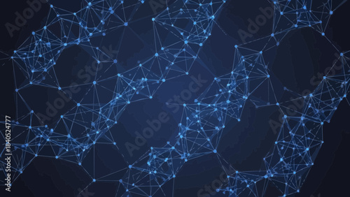 Interconnected Web: An abstract representation of a complex network. Capturing the essence of connection and data visualization, with lines and dots forming an intricate web against a dark background.