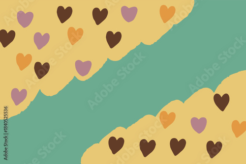 Delicate Heart Pattern Vector – Seamless Pastel Hearts in Mint, Coral, and Baby Pink, No Text