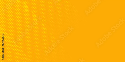 Modern Yellow halftone pattern. Retro comic gradient background. Bright orange pixelated dotted texture overlay. Art