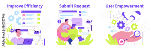 Vector Illustration of Workflow Efficiency and User Empowerment