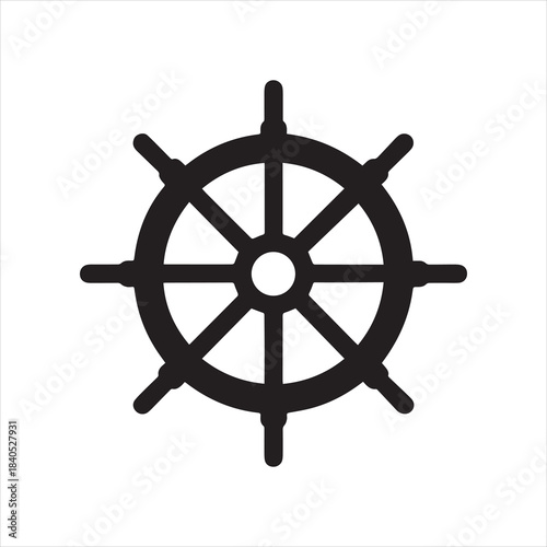 ship wheel steering icon vector illustration