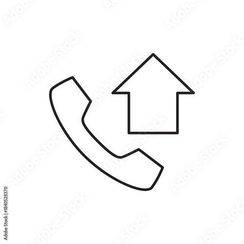 Outgoing Phone Handset Upload Arrow Line Icon