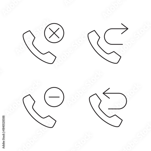 Minimal Line Icon Set Phone Call and Transfer