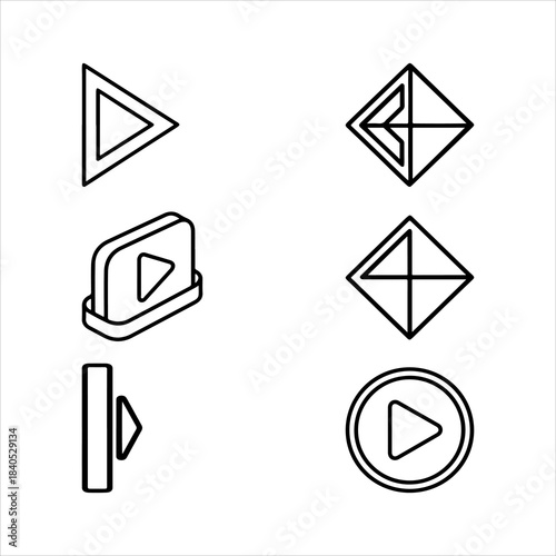 A Dynamic Digital Play Icon Symbol, Showcasing Video and Start Action in a Flat Design Minimalist Vector for Web Design Success Media Interface Technology.