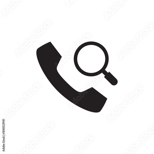 Phone Handset Search Find Magnifying Solid Icon
