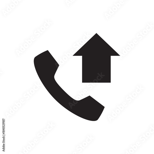 Outgoing Phone Handset Upload Arrow Solid Icon
