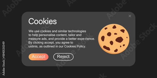 Cookies website landing page. Web design vector illustration.