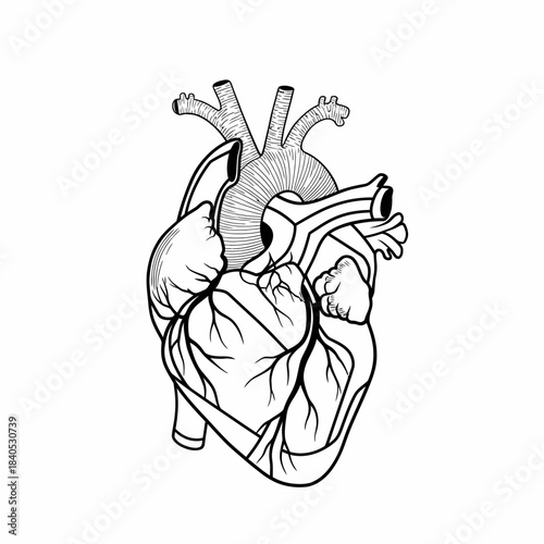 Human Heart Vector Anatomy Diagram