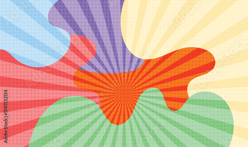 Beautiful sunrise or Sunburst Abstract background. Warm Sunset Energy Background for app, web design, webpage, banner, greeting card. Modern style, Trendy vector illustration