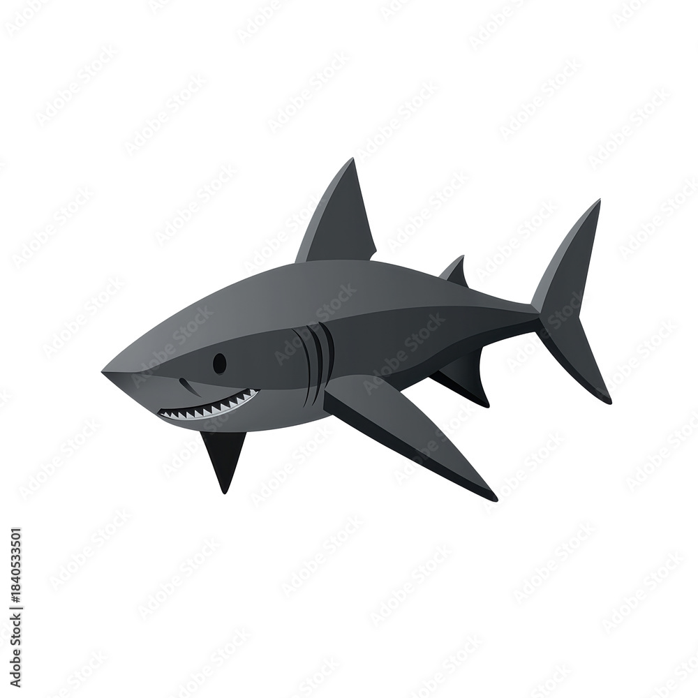 Naklejka premium Shark Illustration. Marine Life And Ocean Predator Concept Isolated On Transparent Background