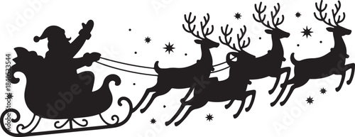 Santa's sleigh silhouette