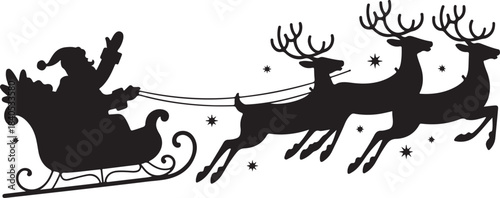 Santa's sleigh silhouette