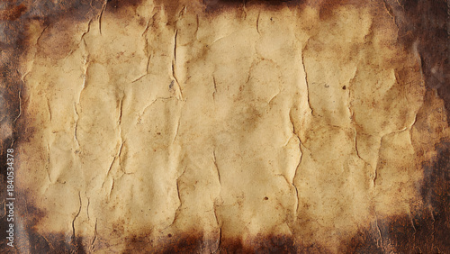 Close up of brown wrinkled vintage paper texture background
