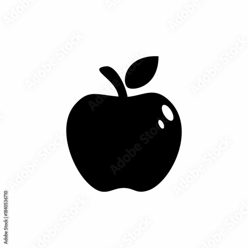 fruit icon with fine lines and black silhouette color