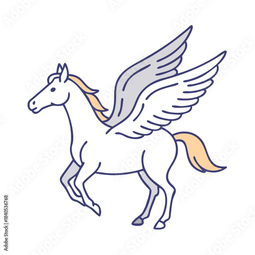 vector illustration of a white horse