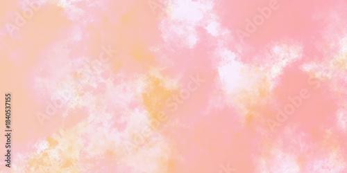 Abstract pastel pink and yellow grunge texture ink effect painted with watercolor stains. Closeup of textured grunge background. beautiful and colorful watercolor used for wallpaper, banners, design.	