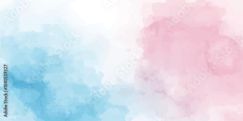 Abstract watercolor art background template. blue and pink watercolor backdrop empty space for text, banner, Abstract art piece features organic shapes resembling nature, foliage, misty landscapes,