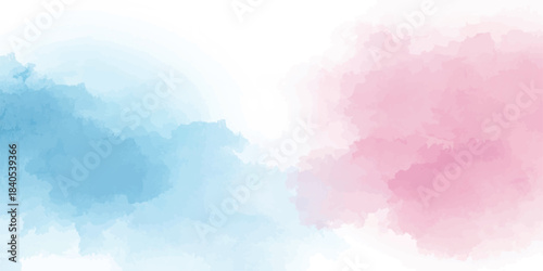 Abstract watercolor art background template. blue and pink watercolor backdrop empty space for text, banner, Abstract art piece features organic shapes resembling nature, foliage, misty landscapes,