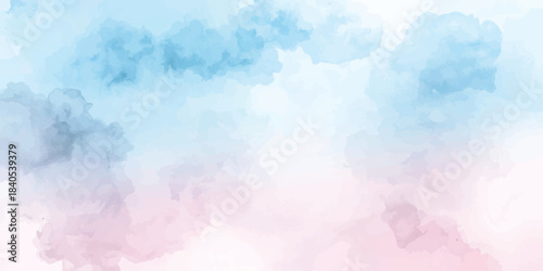 Abstract watercolor art background template. blue and pink watercolor backdrop empty space for text, banner, Abstract art piece features organic shapes resembling nature, foliage, misty landscapes,