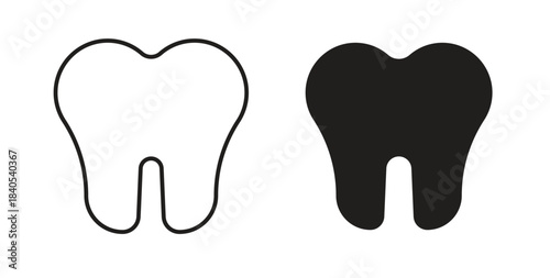 Tooth icon in simple flat trend modern graphic design abstract logotype element