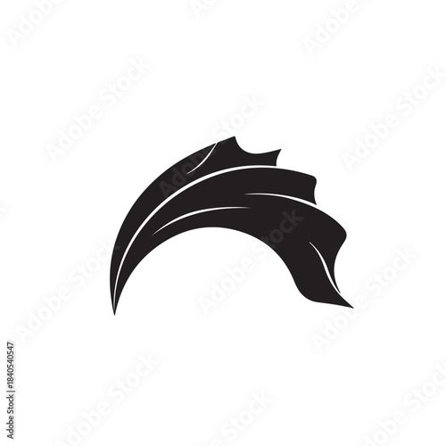 Stylized Shark Fin Silhouette in Modern Minimalist Design with High Contrast Black and White for Logo Icon