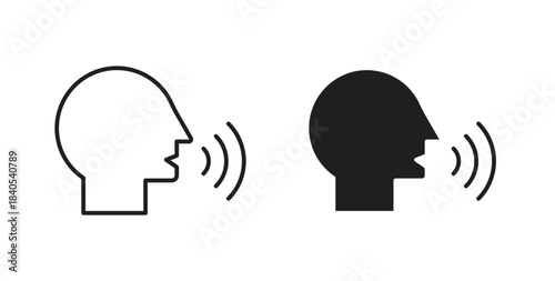 Voice icon in simple flat trend modern graphic design abstract logotype element