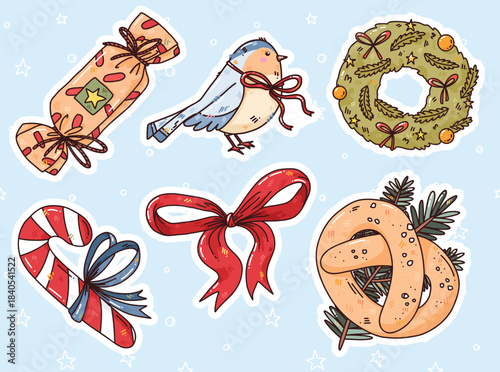 vector illustration winter holiday elements