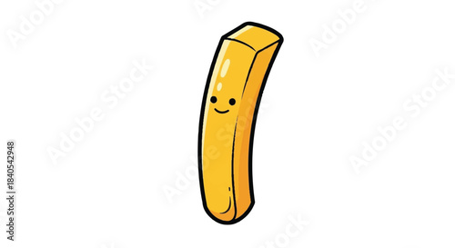 Cute Cartoon French Fry with a Happy Face Illustration.