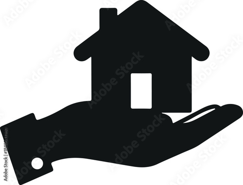 House in hand icon. Simple illustration of house in hand vector icon