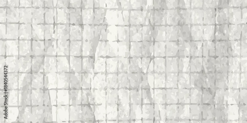 Vintage Notebook Paper Texture - Torn Grid Page with Crumpled Background for Journals, School Notes or Craft Designs. Vector Abstract Backdrop