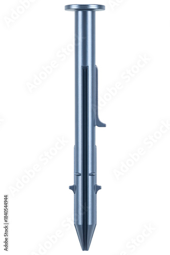 Blue plastic fixing anchor pin isolated on a transparent background