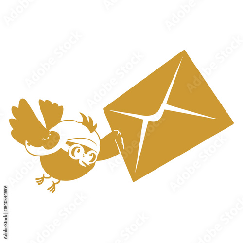 Flying Bird Holding Mail Envelope