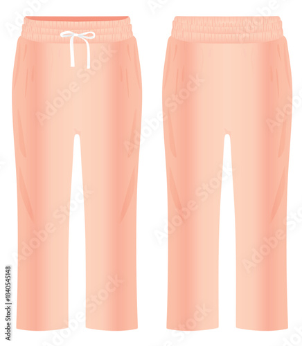 Pink tracksuit bottom. vector illustration