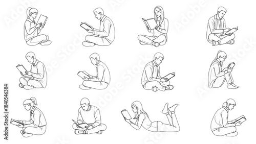 Dynamic human male anatomy auto cad drawing poses for artistic and technical study