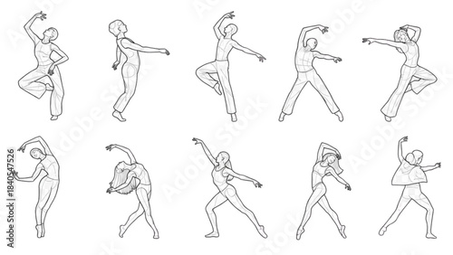 A minimalist auto cad drawing showing a group of people sitting and waiting.