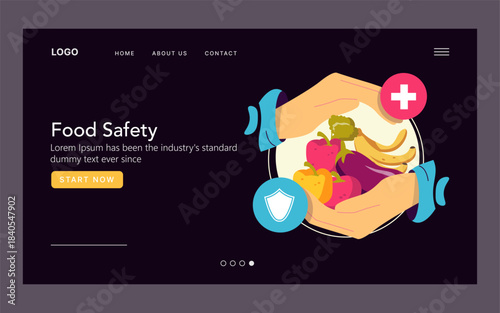 Food Safety Concept with Healthy Ingredients Illustration