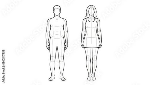 A set of people figures for design visualization, an auto cad drawing.