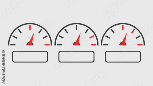 Speed Gauges for Efficiency: A trio of dynamic speed gauges showcases performance, efficiency, and progress, inviting viewers to visualize the potential for optimization.