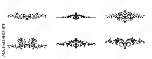 Elegant vintage ornamental decorative dividers design elements
