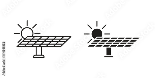 Solar energy icon concept set. Simple icon collection