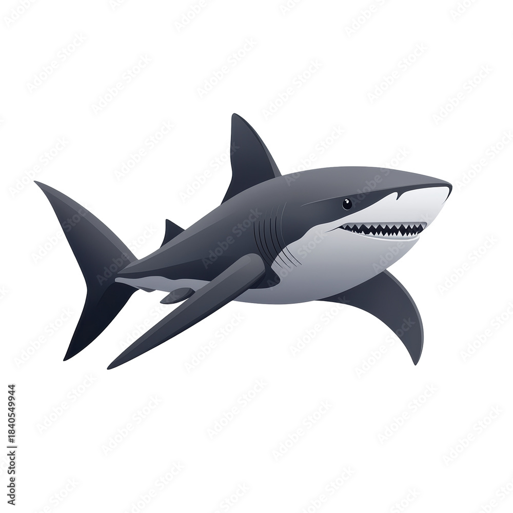 Obraz premium Shark Illustration. Marine Life And Ocean Predator Concept Isolated On Transparent Background