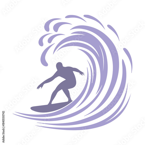 Surfer Riding Ocean Wave